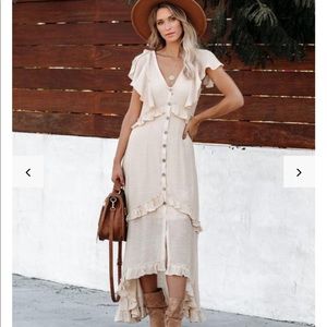 NWT Keystone Pocketed High Low Maxi - Natural